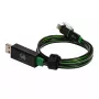 USB A/Lightning kabelis RealPower 0,75 m melns/zaļš