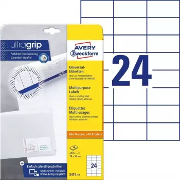 Pašlīmējošā uzlīme Taisnstūris AVERY 3474-10