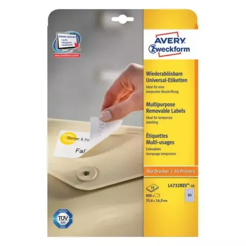 Pašlīmējošā printera etiķete AVERY L4732REV-10