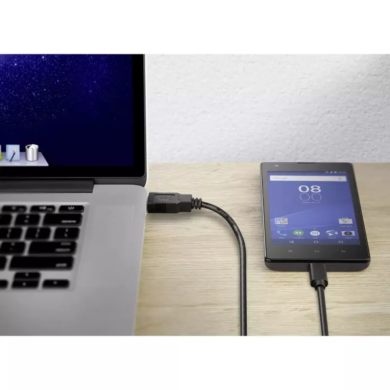 USB kabelis Conrad Renkforce 1460360 USB 3.2 Gen 2 1m USB A USB C Melns