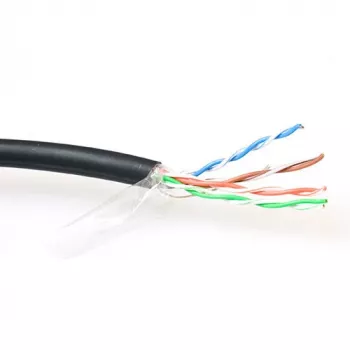 komutācijas kabelis ACT CAT5E F/UTP LSZH Stranded Melns 100 m