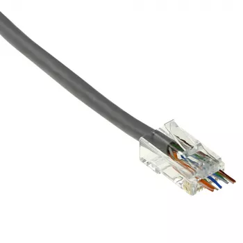 ACT RJ45 (8P/8C) CAT6 easyconnect neekranēts modulārais savienotājs apaļajam kabelim ar cietiem vai vītiem vadiem