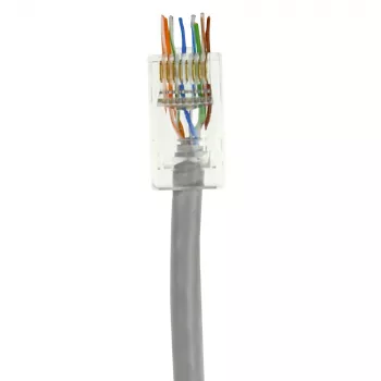 ACT RJ45 (8P/8C) CAT6 easyconnect neekranēts modulārais savienotājs apaļajam kabelim ar cietiem vai vītiem vadiem
