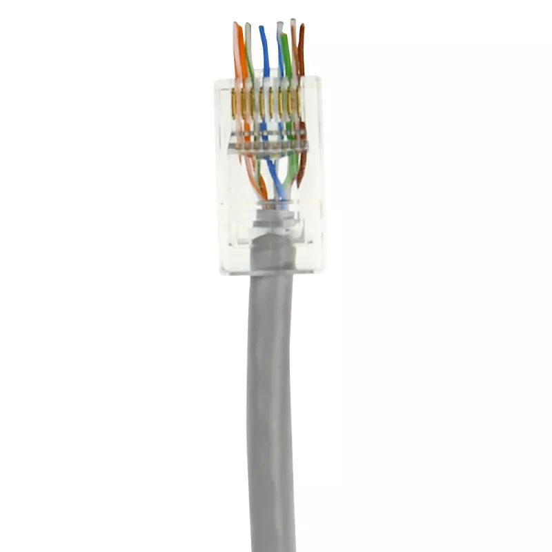 ACT RJ45 (8P/8C) CAT6 easyconnect neekranēts modulārais savienotājs apaļajam kabelim ar cietiem vai vītiem vadiem