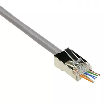 ACT RJ45 (8P/8C) CAT6 easyconnect ekranēts modulārais savienotājs apaļam kabelim ar cietiem vai savītiem vadiem
