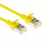 ACT Dzeltens 1 metrs LSZH U/FTP CAT6A datu centra plānais komutācijas kabelis bez aizķeršanās ar RJ45 savienotājiem