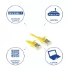 ACT dzeltena 3 meter LSZH U/FTP CAT6A datacenter slimline komutācijas kabelis, nesaaķējoši RJ45 savienotāji