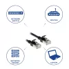 ACT Melns 0.25 meter LSZH U/FTP CAT6A datacenter slimline komutācijas kabelis snagless with RJ45 connectors