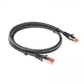 ACT melns 3 metru CAT6A U/FTP PVC augstas elastības nesamezglojams komutācijas kabelis ar fiksatora aizsardzību un RJ45 savienotājiem