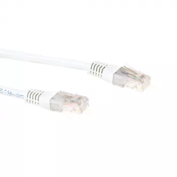ACT balts 1,0 metru LSZH U/UTP CAT6 komutācijas kabelis ar RJ45 savienotājiem