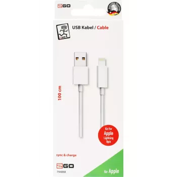 Lightning kabelis 2GO 794888 1m Balts USB B