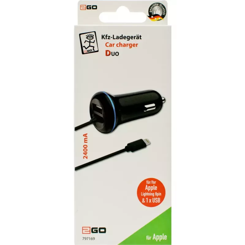 Mobilo ierīču lādētājs 2GO 797169 Universal melns Cigar lighter Auto 12/24V