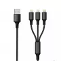 Lightning kabelis 2GO 797155 1.5m Melns USB B USB C Micro-USB B
