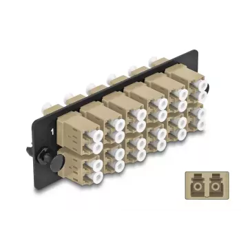 DeLOCK optiskās šķiedras adapteru panelis LC Duplex OM1 OM2 12 portu, bēšs