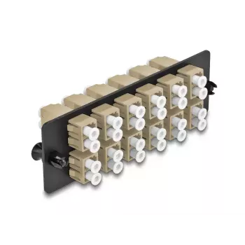 DeLOCK optiskās šķiedras adapteru panelis LC Duplex OM1 OM2 12 portu, bēšs