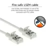 ACT pelēks 10 m LSZH U/FTP CAT6A datacentra plānais komutācijas kabelis ar neaizķeramiem RJ45 savienotājiem