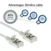 ACT pelēks 10 m LSZH U/FTP CAT6A datacentra plānais komutācijas kabelis ar neaizķeramiem RJ45 savienotājiem