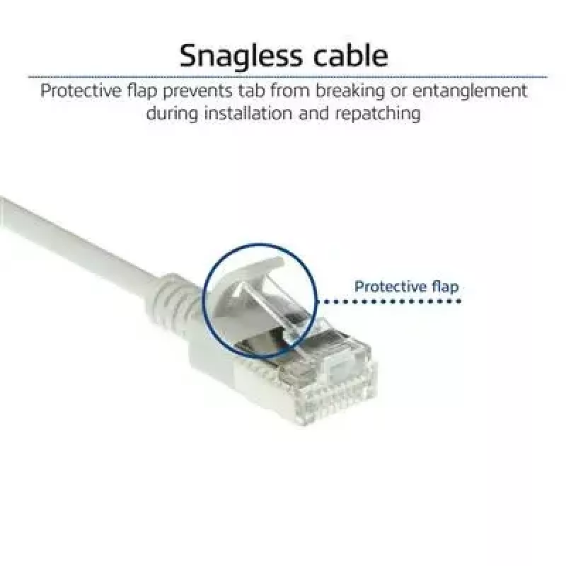 ACT pelēks 10 m LSZH U/FTP CAT6A datacentra plānais komutācijas kabelis ar neaizķeramiem RJ45 savienotājiem