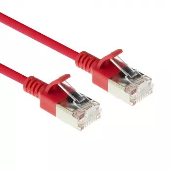 ACT sarkans 7 m LSZH U/FTP CAT6A datu centra plānā ielāpu vads ar nesaaugamiem RJ45 savienotājiem