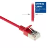 ACT sarkans 10 metru LSZH U/FTP CAT6A datacentra plānais komutācijas kabelis bez aizķeršanās ar RJ45 savienotājiem