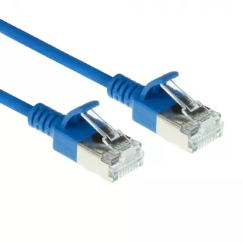 ACT Blue 7 metru LSZH U/FTP CAT6A datacentra plānais komutācijas kabelis ar fiksējamiem RJ45 savienotājiem