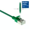 ACT zaļa 10 metru kabelis LSZH U/FTP CAT6A datacentra plāns patchlīnijas kabelis snagless ar RJ45 savienotājiem