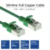 ACT zaļa 10 metru kabelis LSZH U/FTP CAT6A datacentra plāns patchlīnijas kabelis snagless ar RJ45 savienotājiem