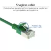 ACT zaļa 10 metru kabelis LSZH U/FTP CAT6A datacentra plāns patchlīnijas kabelis snagless ar RJ45 savienotājiem