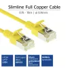 ACT dzeltenais 7 m LSZH U/FTP CAT6A datu centra plānsavienojuma kabelis ar nesaaugšanas RJ45 savienotājiem