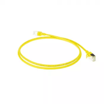ACT dzeltens 10 m LSZH U/FTP CAT6A datu centra plānais komutācijas kabelis ar aizsargātiem RJ45 savienotājiem