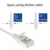 ACT balts 2 metru LSZH U/FTP CAT6A datu centra plānprofila komutācijas kabelis bez aizķeršanās ar RJ45 savienotājiem