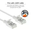 ACT balts 2 metru LSZH U/FTP CAT6A datu centra plānprofila komutācijas kabelis bez aizķeršanās ar RJ45 savienotājiem
