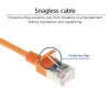 ACT oranžs 0,5 metru LSZH U/FTP CAT6A datu centra plānais savienojuma vads ar aizsardzību pret aizķeršanos un RJ45 savienotājiem