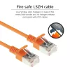ACT Oranžs 3 metru LSZH U/FTP CAT6A datacentra plānā plākstera vads ar aizsargātiem RJ45 savienotājiem