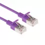 ACT violeta 5 m LSZH U/FTP CAT6A datacentra plānā ielāpu vads ar aizsargājošiem RJ45 savienotājiem