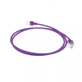 ACT Violetais 10 metru LSZH U/FTP CAT6A datu centra plānā komutācijas kabelis ar nesaaķējamiem RJ45 savienotājiem