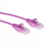 ACT rozā 1 metrs LSZH U/UTP CAT6 datacentra plānkabeļa patch vads ar drošu aizsargu un RJ45 savienotājiem
