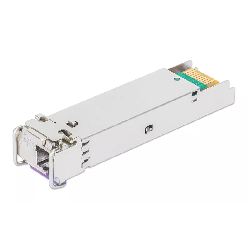 Intellinet Gigabit Fiber WDM Bi-Directional SFP Optical raiduztvērējs Module 1000Base-BX-U (LC) vienmoda ports, 80 km (50 jūdzes), BiDi WDM (RX1550/TX1490), MSA saderīgs maksimālai saderībai, Sudraba