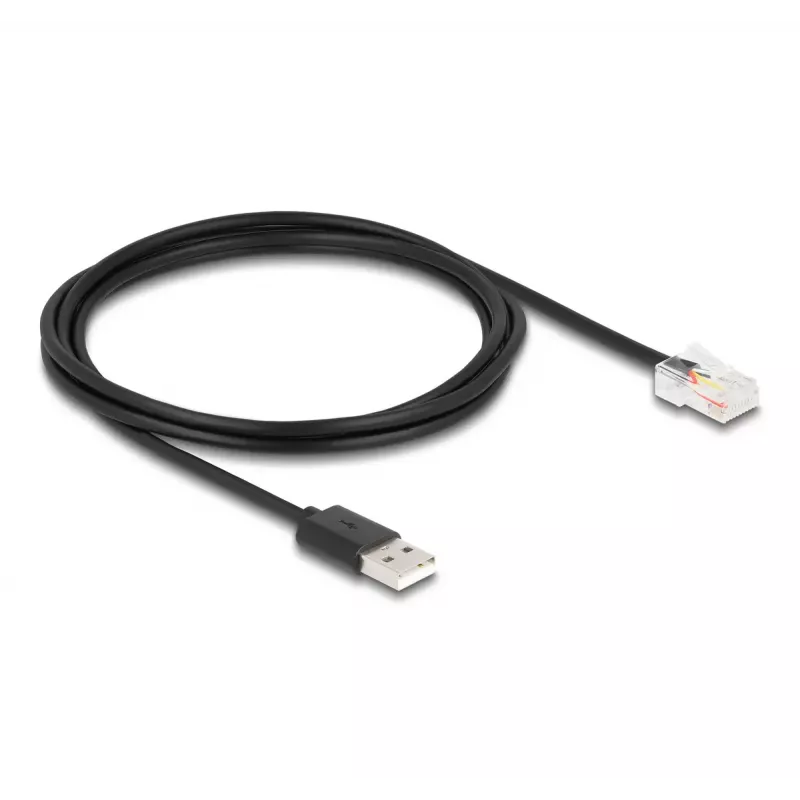 DeLOCK signāla kabelis 2 m melns USB-A RJ-50 vīr./vīr. 67016