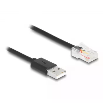 DeLOCK signāla kabelis 2 m melns USB-A RJ-50 vīr./vīr. 67016