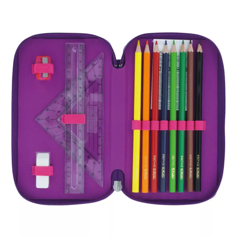Herlitz TriCase Dip Dye 31 gab. Rozā Violeta Poliesteris 190x115x70 mm