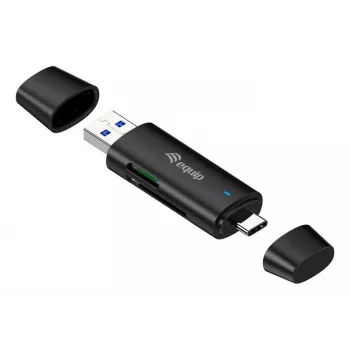 Equip 245462 karšu lasītājs USB 3.2 Gen 1 (3.1 Gen 1) Type-A/Type-C melns