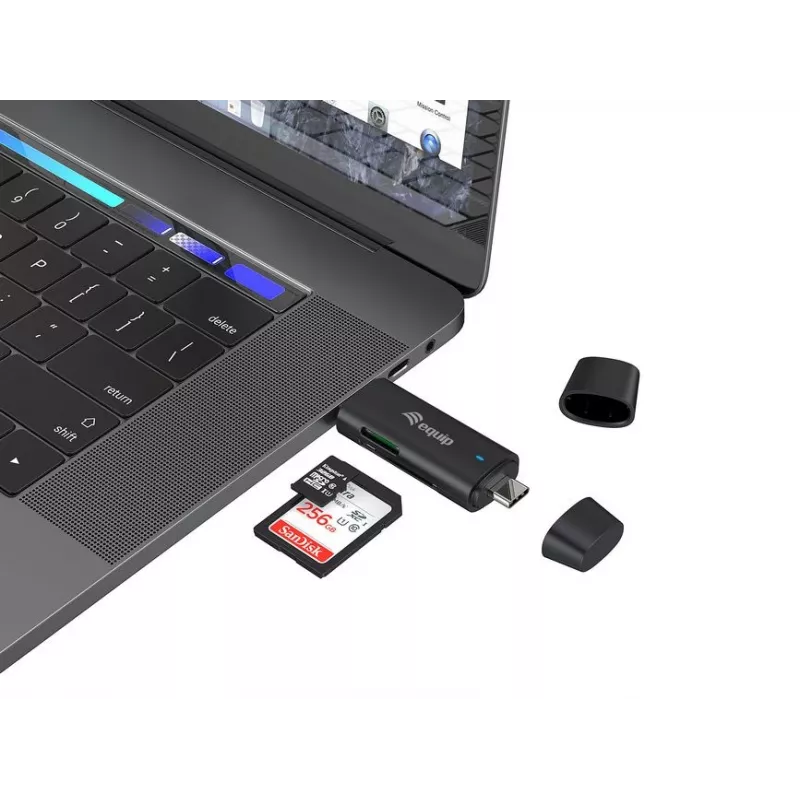 Equip 245462 karšu lasītājs USB 3.2 Gen 1 (3.1 Gen 1) Type-A/Type-C melns