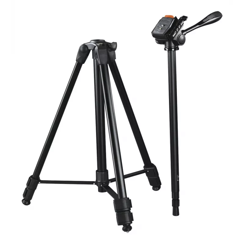 HAMA Delta Duo 170 statīvs — 3 kājas, maks. augstums 170 cm, min 62 cm, slodze 4 kg, svars 1,85 kg, melns