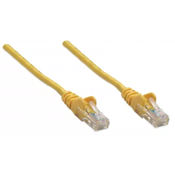 Intellinet tīkla ielāpu vads, Cat5e, 1 m, dzeltens, CCA, U/UTP, PVC, RJ45, apzeltīti kontakti, neaizķerams, ar aizsargvāciņu, mūža garantija