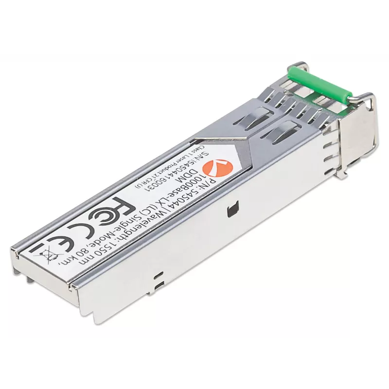 Intellinet raiduztvērēja modulis optiskais, Gigabit Fiber SFP, 1000Base-Lx (LC) vienmoda ports, 80 km, viļņa garums 1550 nm, MSA saderīgs, ekvivalents Cisco GLC-ZX-SMD, Ethernet, šķiedra, trīs gadu garantija