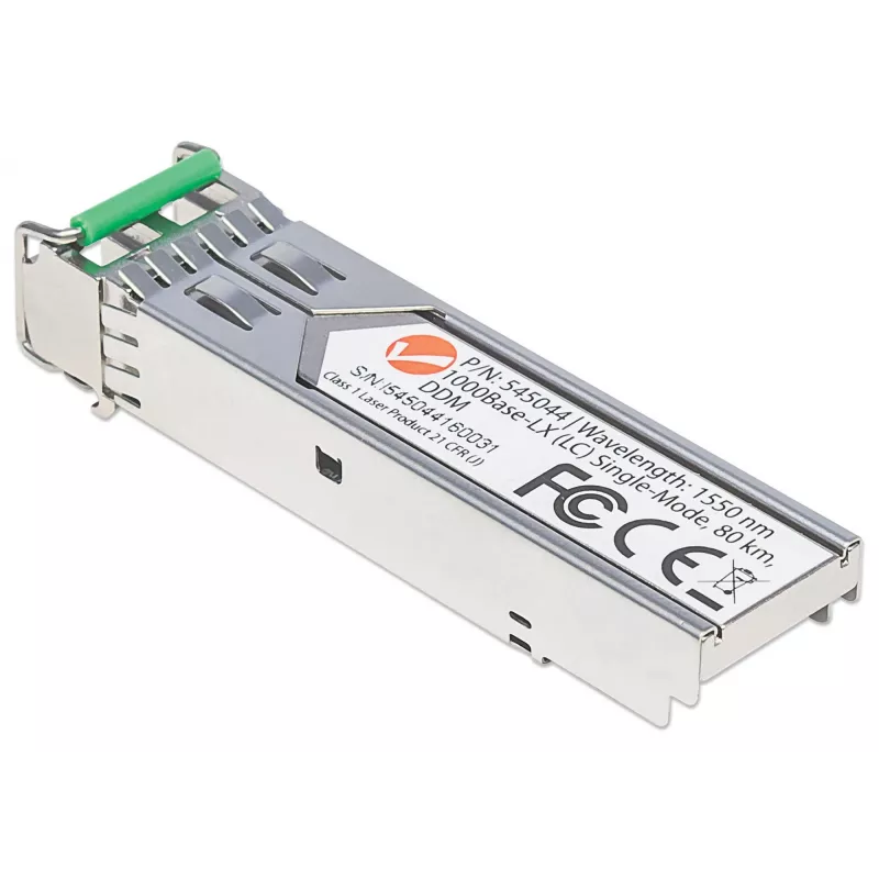 Intellinet raiduztvērēja modulis optiskais, Gigabit Fiber SFP, 1000Base-Lx (LC) vienmoda ports, 80 km, viļņa garums 1550 nm, MSA saderīgs, ekvivalents Cisco GLC-ZX-SMD, Ethernet, šķiedra, trīs gadu garantija