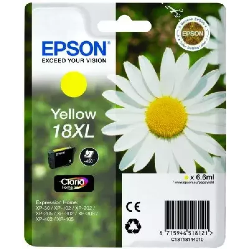 Tintes kasetne Epson Singlepack 18XL Claria Home dzeltena