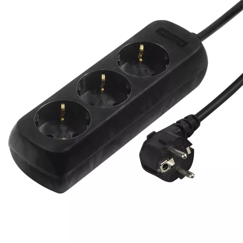 Hama 00108843 pārsprieguma aizsargs Melns 3 maiņstrāvas kontaktligzdas 230 V 5 m