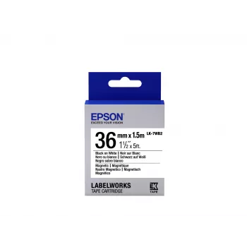 Epson Label Cartridge Magnetic LK-7WB2 Melns/balta 36mm (1.5m)